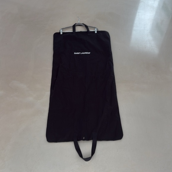 Yves Saint Laurent Long Garment Bag, Full Zip, Two Handles, Black w/ White Logo - Picture 3 of 4